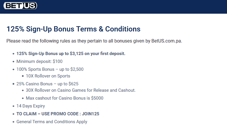 BetUS Bonus