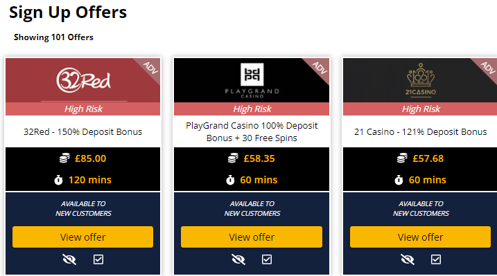 Matched Betting Casino Offers