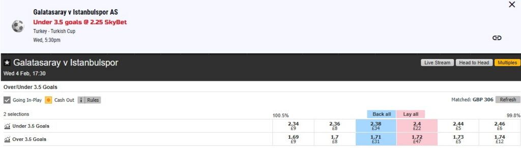 Sharp Betting Exchange Method