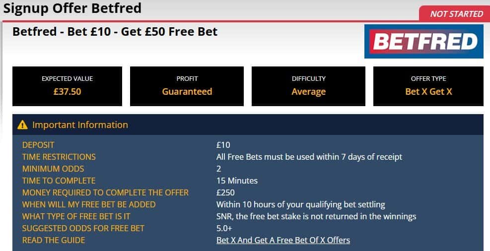 Matched Betting Offer