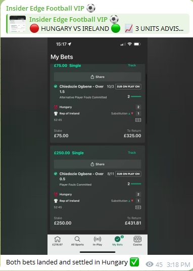 Insider Edge Bets Football Telegram