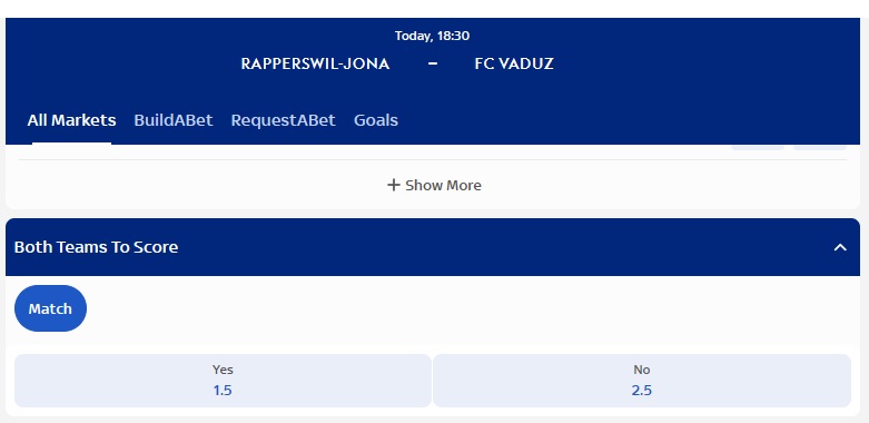 both teams to score bookmaker