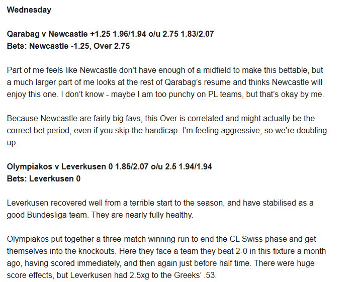 Variance Betting Selections
