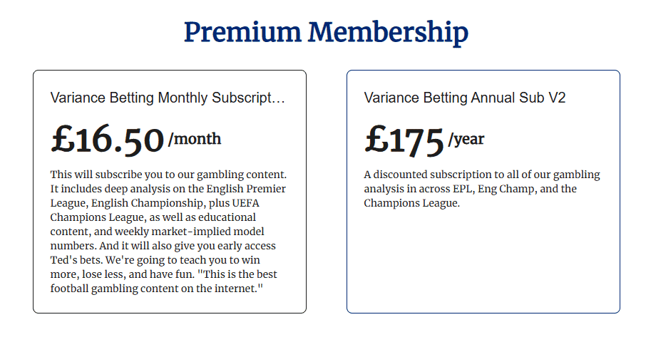 Variance Betting Subscription