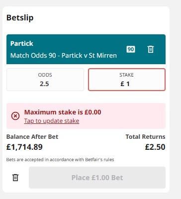 Limited from Betfair